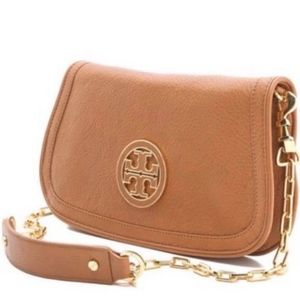 Tory Burch Amanda Logo Crossbody Brown